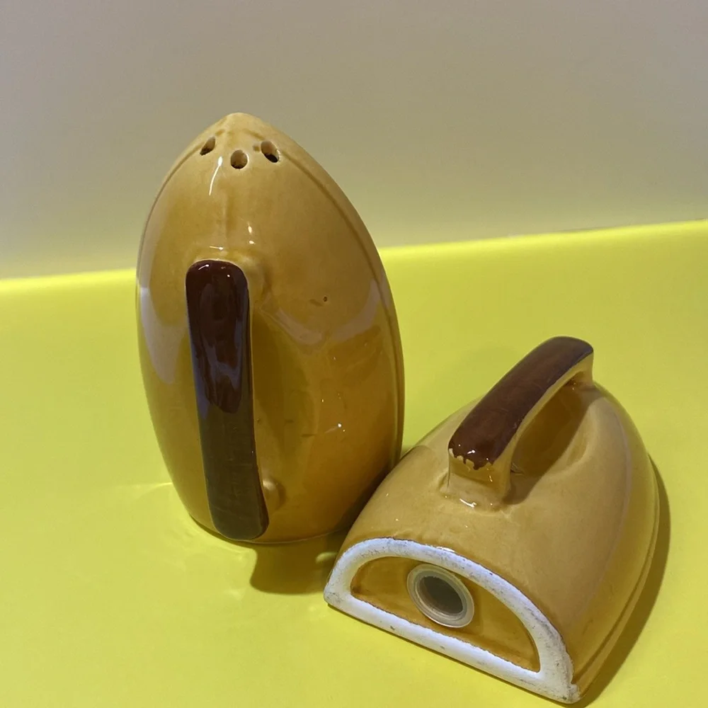 Vintage Collectible Iron Shaped Salt And Pepper Shakers From South Carolina